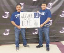 Brothers Uzziel and Saubdiel Avalos, both Jacksboro High School seniors, have been awarded four-year, full-ride scholarships to Duke University through the National College Match Scholarship. The pair applied to Questbridge which pairs high achieving students with private and Ivy League schools. Photo/Brian Smith