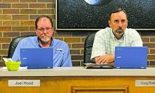 Members of the Jacksboro City Council listen to a presentation during their Monday, Feb. 12 meeting. Photo/Brian Smith