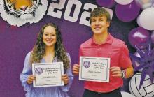 Jacksboro seniors Avery Bennett and Ryder Jackson were named Athletes of the Year for their work and leadership Monday, May 8 during the Athletic Banquet. Courtesy photo