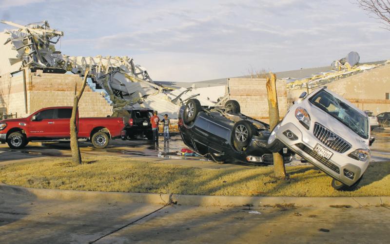 As part of the Jacksboro Herald-Gazette’s walk through 2022, the March 21 tornado is the largest news story of the year. Here, damage can be seen at Jacksboro Elementary School. Photo/Kylie Bailey