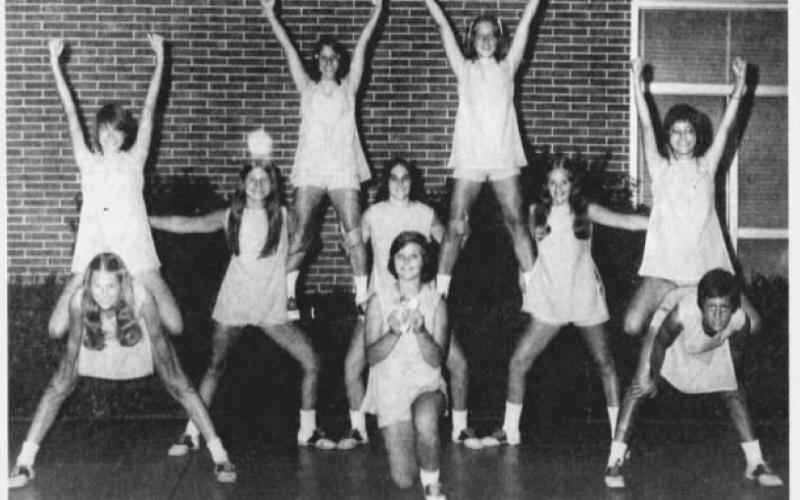 The Ephrata High School varsity cheerleaders published in the July 25, 1974 edition of The Ephrata Review. Roberta Mumma, center front, was recently identified as the 1984 victim of a possible Jack County homicide.