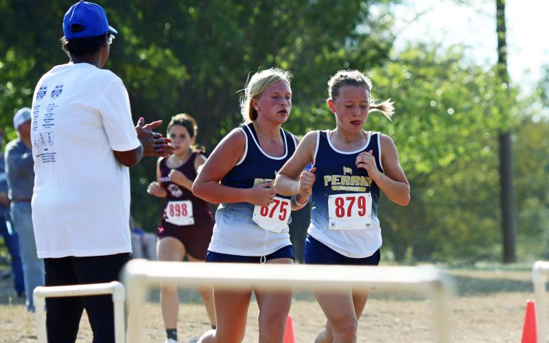 (KYLIE BAILEY | JACKSBORO HERALD-GAZETTE) The Perrin-Whitt CISD cross country teams competed Wednesday, Sept. 27 at the Brock Invitational. 