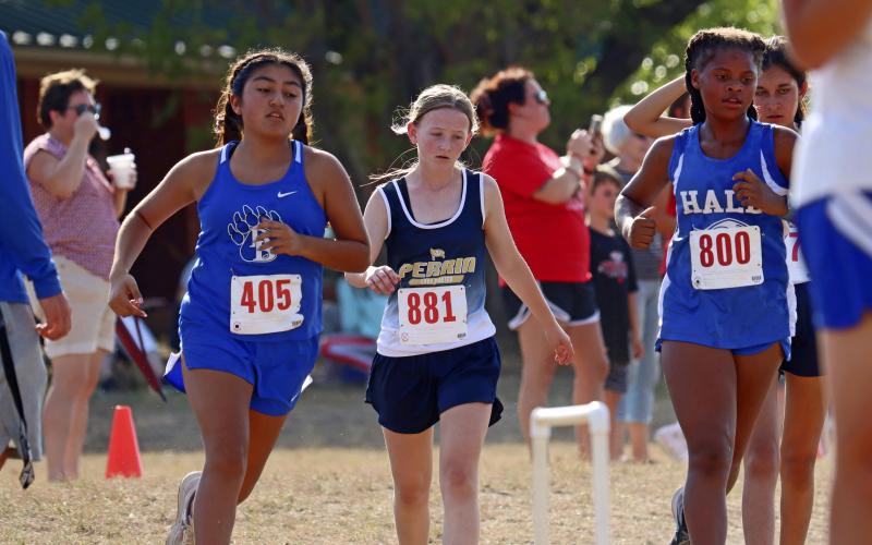 (KYLIE BAILEY | JACKSBORO HERALD-GAZETTE) The Perrin-Whitt CISD cross country teams competed Wednesday, Sept. 27 at the Brock Invitational. 