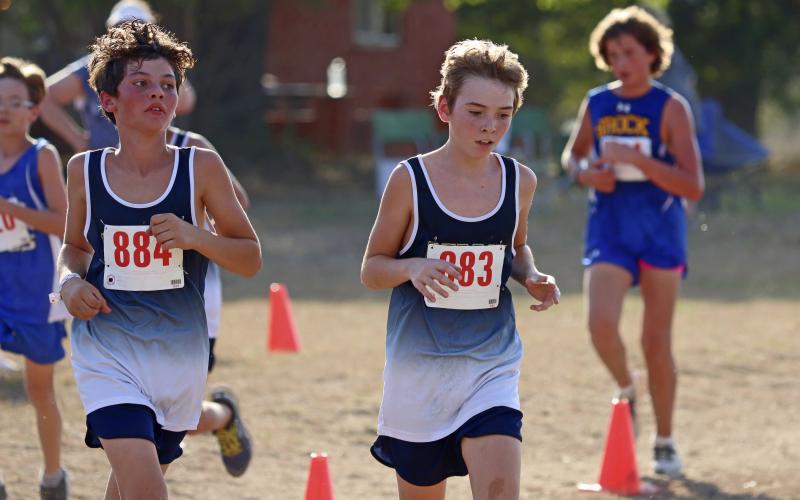 (KYLIE BAILEY | JACKSBORO HERALD-GAZETTE) The Perrin-Whitt CISD cross country teams competed Wednesday, Sept. 27 at the Brock Invitational. 
