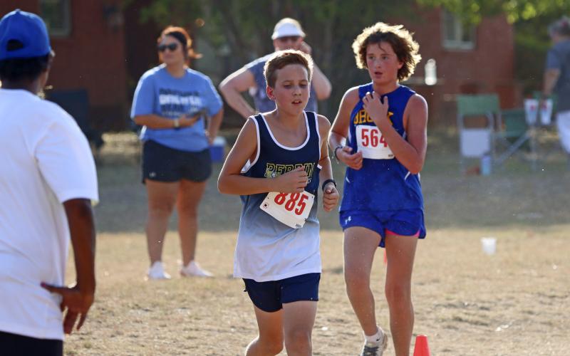 (KYLIE BAILEY | JACKSBORO HERALD-GAZETTE) The Perrin-Whitt CISD cross country teams competed Wednesday, Sept. 27 at the Brock Invitational. 