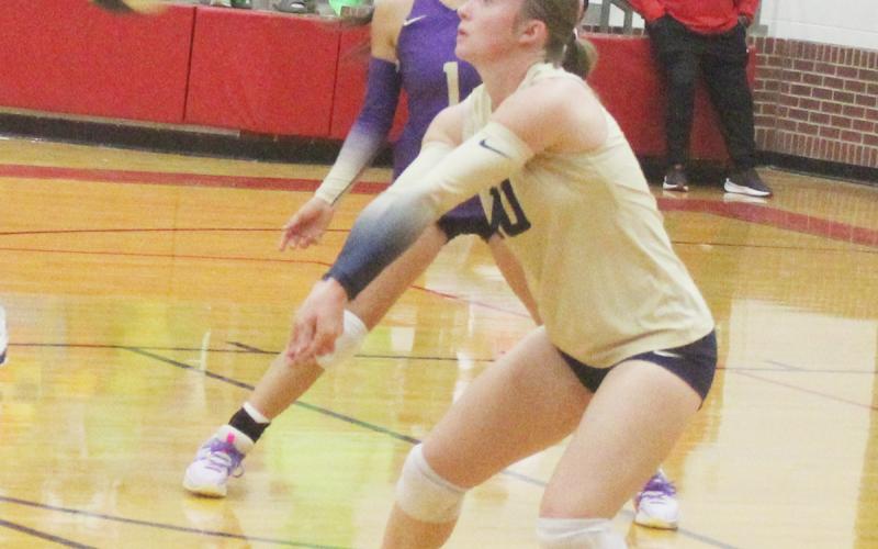 Lucchese Reilly makes a return for PerrinThursday, Nov. 7  in its bi-district win over Ranger. The Lady Pirates swept past the Lady Bulldogs. Photo/Brian Smith
