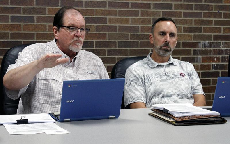 Jacksboro Mayor Pro Tem Joel Hood (left) said the city didn’t have much option other than to increase the tax rate to sustain the budget through the next fiscal year. Council adopted the proposed budget and tax rate increase Monday, Sept. 8. Photo/Ashley Anderson