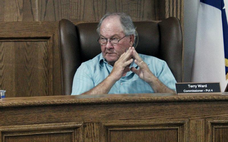 Jack County Commissioner Terry Ward suggests cutting the animal control budget by half before removing it altogether next budget cycle. Commissioners removed the expense from the budget before adding it back to the proposed budget, then removed it again before adopting the budget Monday, Aug. 25. Photo/Ashley Anderson