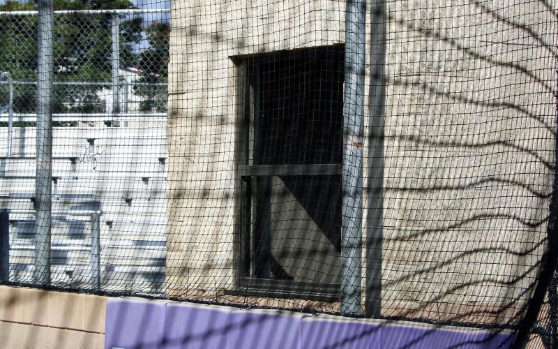 Visibility down the first and third baselines is limited in the press boxes at Jacksboro ISD baseball and softball fields. Plans were approved last week to use bond contingency funds to install new press boxes and grandstand spectator seating at both fields. Photo/Ashley Anderson