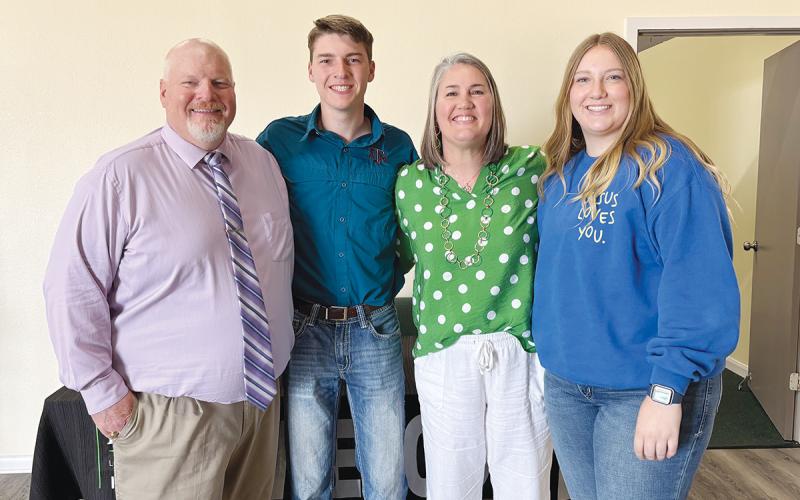 Travis Jonas (left) with his family. Jonas was reelected to the Jacksboro ISD School Board after defeating opponent Tony Horn in the May local election. Contributed photo
