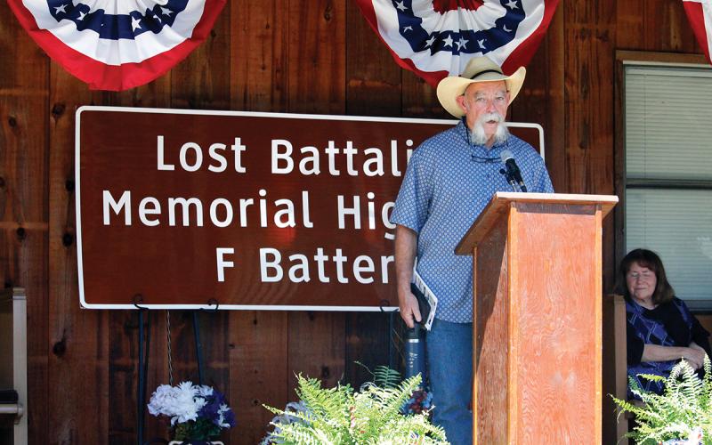 Garth Oliver, nephew Lost Battalion veteran Pvt. Garth Oliver, speaks fondly of his uncle Wednesday, June 10 at the Jack County Museum. Oliver’s dog tags were returned to the family after spending more than 80 years with friends in Australia. Photo/Ashley Anderson