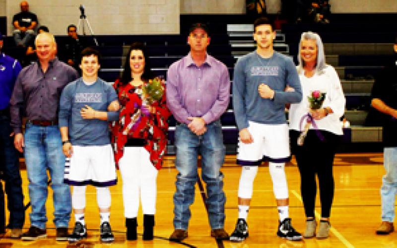 Seniors and their parents were honored before the game