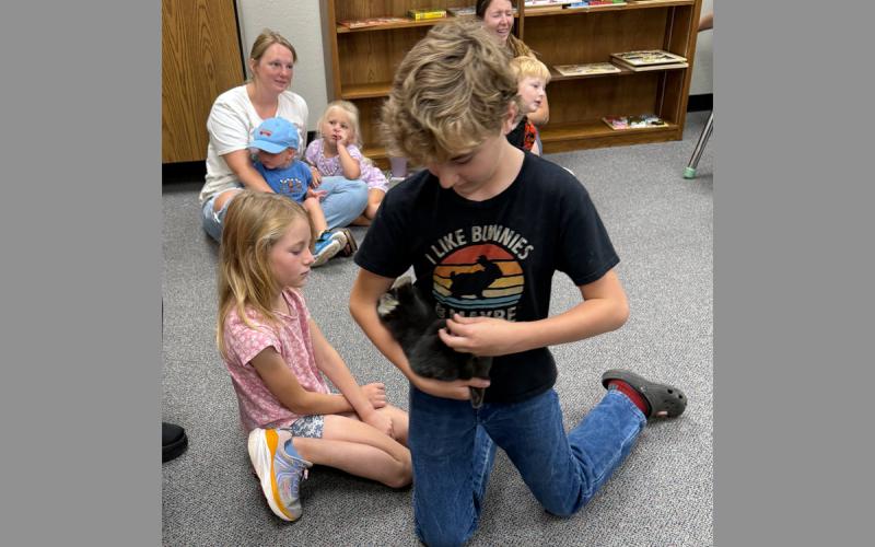 Jack County 4-H member Will Chadwell talks about bunnies Tuesday, June 2 at the Gladys Johnson Ritchie Public Library in Jacksboro. The Jack County Extension Office and Jack County 4-H are partnering with the library for this summer’s reading program. Contributed photo