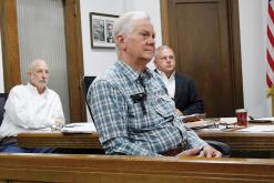 Jack County Precinct 2 Commissioner Ronald Fitzgerald listens to discussions about a tax abatement agreement for a data center in southeastern Jack County. Commissioners will hold a public hearing Monday, June 8 to consider the abatement. Photo/Ashley Anderson