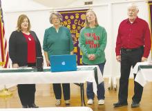 Jacksboro Lions Club members were serenaded by Christmas carolers during their Wednesday, Dec. 13 meeting, including an original song written by Sherrie Thompson entitled “Hallmark Christmas”. Photo/Brian Smith