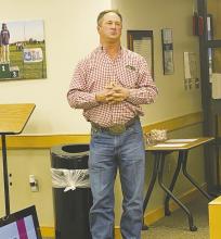 Skate park spokesperson Jeff Lewis speaks to the Jacksboro ISD board on how the park was progressing during the Monday, Dec. 11 meeting. Photo/Brian Smith