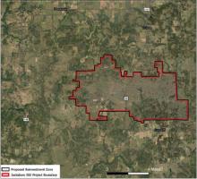 A map of the RWE Renewables Fortuna Wind Project approved by Jacksboro ISD. JISD and Perrin-Whitt CISD both approved reinvestment zones and applications for wind and solar farms during special called meetings Wednesday, Dec. 21. Application photo