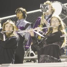 Woodwinds play Friday, Nov. 15 during the Jacksboro-Brady bi-district football game. The Jacksboro High School Purple Pride Band made it to area competition earlier this month. Photo/Brian Smith