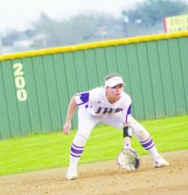 Rylee Mathis waits on a grounder during the Tigerettes’ loss Tuesday, March 7 to Holliday. Photo/Brian Smith