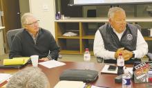 Jack County Judge Keith Umphress talks during a mental health awareness meeting Wednesday, March 29. Jack and Young County officials continue to work together on the subject. Photo/Brian Smith