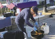 One of the nearly 20 teams of chili cookers prepares their meat during last year’s event. ChiliFest is scheduled for 3 to 7 p.m. Saturday, Nov. 12 on the downtown square in Jacksboro. File photo