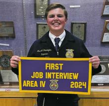 Senior Garrett Pennington will represent Bryson FFA at the upcoming Texas FFA State Leadership Development Events. Contributed photo