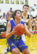 Bryson’s Evan Ford (23) drives to the basket. Ford and senior Tyler Cotter paced a fourth quarter run to bring the squad back and post a 45-37 victory Tuesday, Jan. 30. Photo/Brian Smith