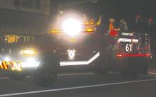 A large crowd came out for the annual Jacksboro Christmas Parade and Tree Lighting. Here, the Cundiff VFD fire truck makes its way along the parade route. Photo/Brian Smith