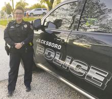 Jacksboro Police Department officer Gabby Ragle received a commendation from the Weatherford Police Department for her assistance in an arrest Monday, Nov. 11 while she was off duty. Photo/Brian Smith