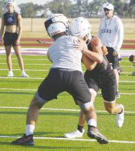 Jacksboro goes through two-a-day workouts in preparation for the 2024 regular season. The Tigers will host Muenster Friday, Aug. 16. Varsity action begins at 6:30 p.m. Photo/Brian Smith
