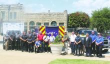 Members of Jack County law enforcement and first responders joined members of the National EMS Moving Honors caravan as it traveled through town just before noon Thursday, July 11. The caravan, which began Saturday, July 6 in Oregon, was heading south from Wichita Falls and then heading east. Photo/Brian Smith