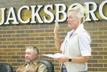 Tyler Harmonson, Alton Morris, Jr. and Shawnea Smith were all sworn into their Jacksboro city council positions during the Monday, May 12 meeting. The new council members said that building trust back with the community is a very high priority. Photo/Brian Smith