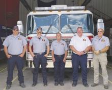 Jacksboro Fire Department: J.R. Berry, Will Mangum, Mike Booher, Jeremy Jennings, Clint Parmenter. Staff photo