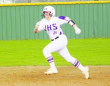 Avery Bennett runs the bases during the Jacksboro Tigerettes win Monday, March 13. Photo/Brian Smith