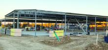 Work continues on the Career and Technology Education building at Jacksboro High School. Photo/Brian Smith