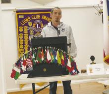 Jacksboro FFA teacher Sean McGuire speaks to Jacksboro Lions Club members during the club’s Wednesday, Oct. 25 meeting. Photo/Brian Smith