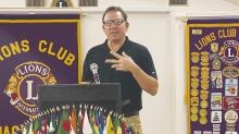 Floyd Goatcher, general manager at Four Stars Ford, tells Jacksboro Lions Club members about the new facility being built. The dealership is expected to be open Sunday, June 1. Photo/Brian Smith