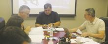 Bryson ISD board members look over the bills during their Monday, Oct. 21 board meeting. Photo/Brian Smith