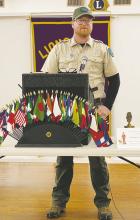 Chris Yarborough of Fort Richardson State Park discusses the park’s economic impact at a Jacksboro Lions Club meeting last month. Photo/Brian Smith