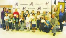 Jacksboro Lions Club members Charlotte Haston, Kim Veselka, Sandy Peevey, Tim Cassle and Donna Cassle presented certificates and gift cards to Jacksboro Elementary School students for citizenship during the 4th six weeks grading period recently. Photo/Brian