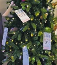 The Jack County Angel Tree, located in the Jacksboro ISD Administration Office, still had children’s names on it, as of Monday, Dec. 9. Photo/Brian Smith