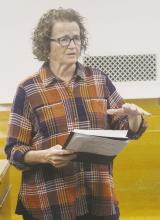 Russonna Jones-Briscoe with Concerned Citizens of Jack County speaks about the Meals on Wheels program during a commissioners court meeting Monday, Nov. 25. She said the number of meals being delivered has gone up significantly over the last year. Photo/Brian Smith