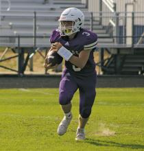 Evan Walker (3) returns a kickoff during the Jacksboro Tigers JV team’s 50-0 Wednesday, Nov. 2 win over the Dublin Lions . The Tigers finish the year at 9-1. Photo/Brian Smith