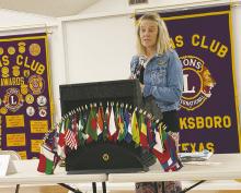 Executive Director of the Jacksboro Pregnancy Center Julie Hopkins speaks to Lions Club members about what the center, which is open Mondays from 10 a.m. to 4 p.m., offers. The center is located at Faith Community Hospital. Photo/Brian Smith