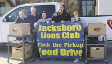 Jacksboro Lions Club members are sponsoring Pack the Pickup and will donate all food items and cash collected to the Jacksboro Community Food Pantry. Archive photo