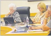 Jacksboro ISD board members listen to JISD Superintendent Brad Burnett’s report on construction updates during the board meeting Monday, Sept. 11. Burnett said work on both Jacksboro Elementary and Jacksboro High School gyms is progressing. Photo/Brian Smith