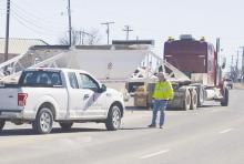One person was transported to Faith Community Hospital following an 18-wheeler colliding with a Jacksboro Police Department officer Friday, Jan. 24. More details were not available as of press time. Photo/Brian Smith