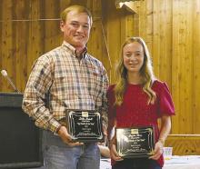 Bryson High School seniors Dalton Birdwell and Braydee Thorne were named Jack County Ag Youth of the Year at a recent banquet. Both have been involved in Future Farmers of America since their youth. Contributed photo