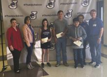Jacksboro Lions Club members honor Jacksboro Middle School students for their citizenship. Students received certificates and gift cards. Photo/Brian Smith
