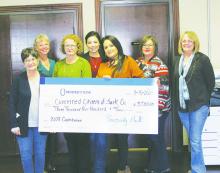 Concerned Citizens of Jack County accepts a donation from Prosperity Bank for its work in the community. Photo/Brian Smith